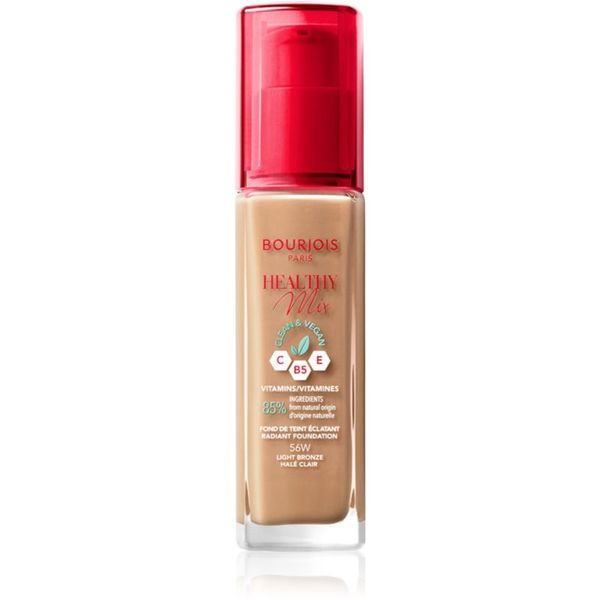 Bourjois Bourjois Healthy Mix posvetlitveni vlažilni tekoči puder 24 ur odtenek 56W Light Bronze 30 ml