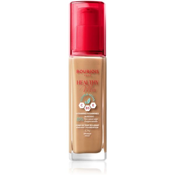 Bourjois Bourjois Healthy Mix posvetlitveni vlažilni tekoči puder 24 ur odtenek 57N Bronze 30 ml