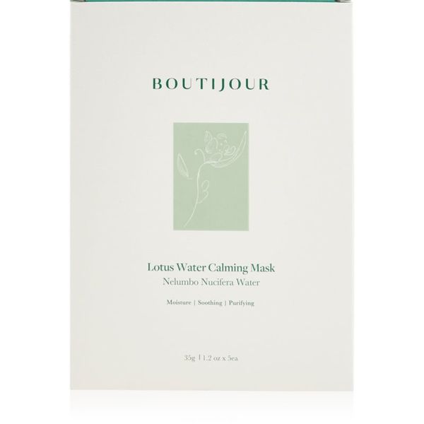 BOUTIJOUR BOUTIJOUR Lotus Water Calming Mask pomirjevalna tekstilna maska za prehrano in hidracijo 5x33 g