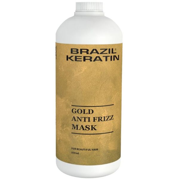 Brazil Keratin Brazil Keratin Gold Anti Frizz Mask keratinska regeneracijska maska za poškodovane lase 550 ml