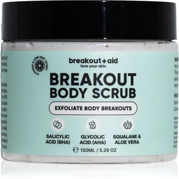 breakout + aid breakout + aid Body Scrub piling za telo proti aknam 150 ml