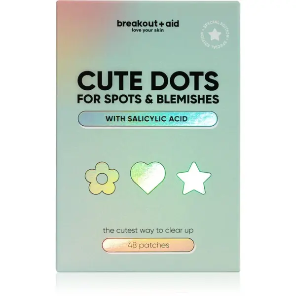 breakout + aid breakout + aid Cute Dots For Spots and Blemishes lokalna nega proti aknam s salicilno kislino 48 kos