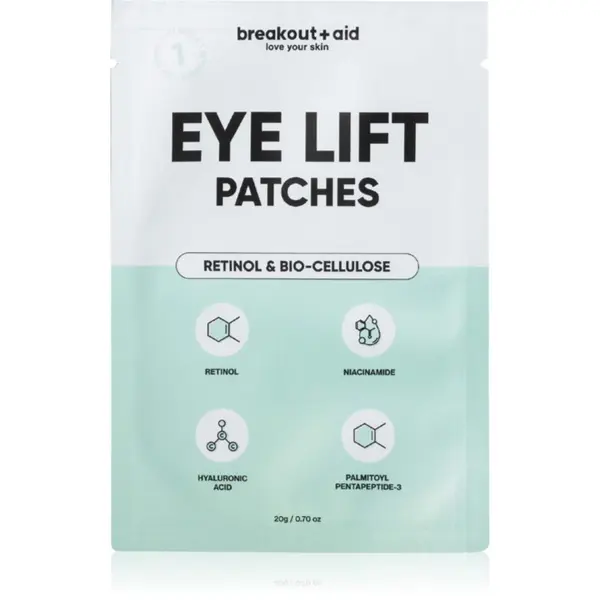 breakout + aid breakout + aid Eye Lift Patches obliži proti gubam za pod oči z retinolom 1 kos