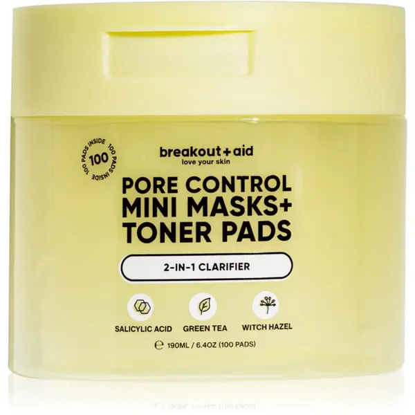 breakout + aid breakout + aid Pore Control Mini Masks + Toner Pads tonizirajoče blazinice s salicilno kislino 100 kos