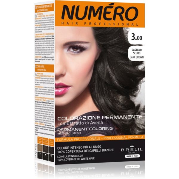 Brelil Professional Brelil Numéro Permanent Coloring barva za lase odtenek 3.00 Dark Brown 125 ml