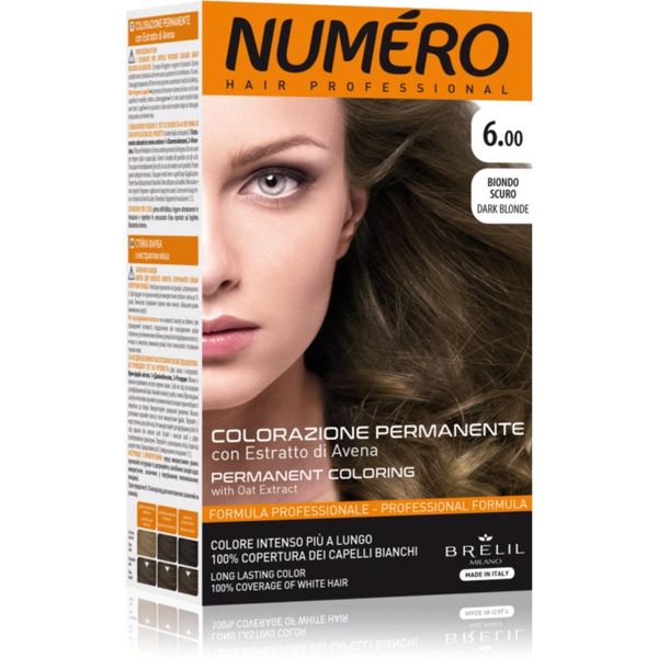 Brelil Professional Brelil Numéro Permanent Coloring barva za lase odtenek 6.00 Dark Blonde 125 ml