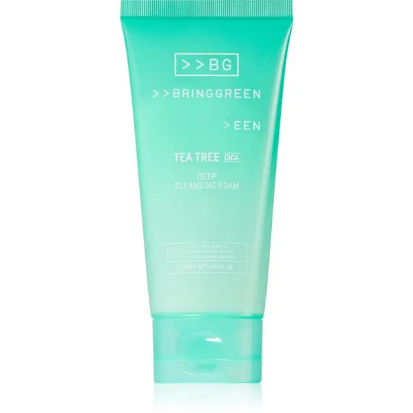 BRINGGREEN BRINGGREEN Tea Tree Cica Deep Cleansing Foam globinsko čistilna pena s pomirjajočim učinkom 120 ml