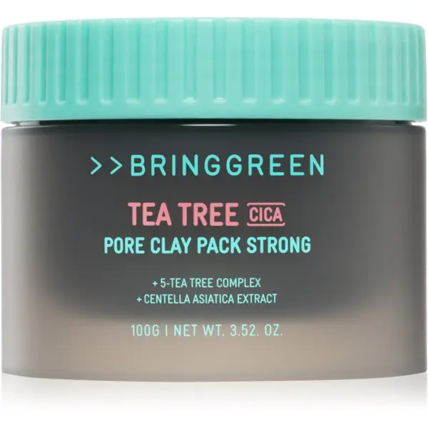 BRINGGREEN BRINGGREEN Tea Tree Cica Pore Clay Pack Strong kremasta maska za mastno k aknam nagnjeno kožo 100 g