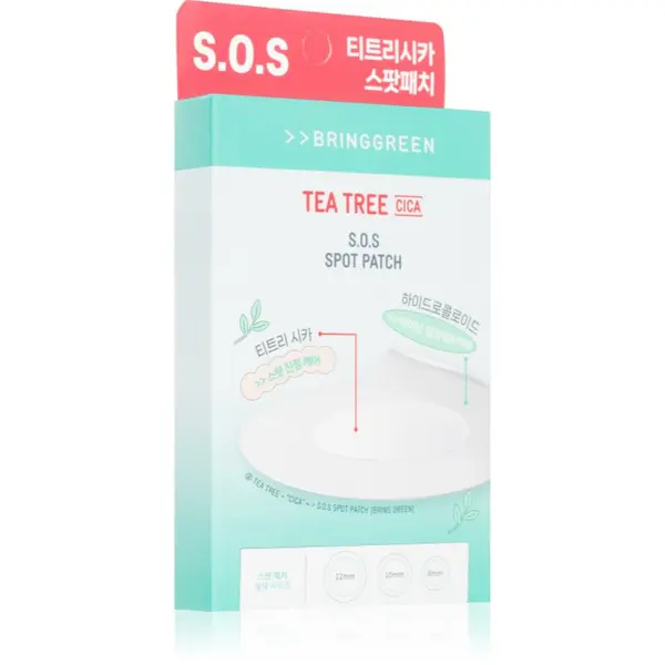 BRINGGREEN BRINGGREEN Tea Tree Cica SOS Spot Patch obliži za problematično kožo s pomirjajočim učinkom 100 kos