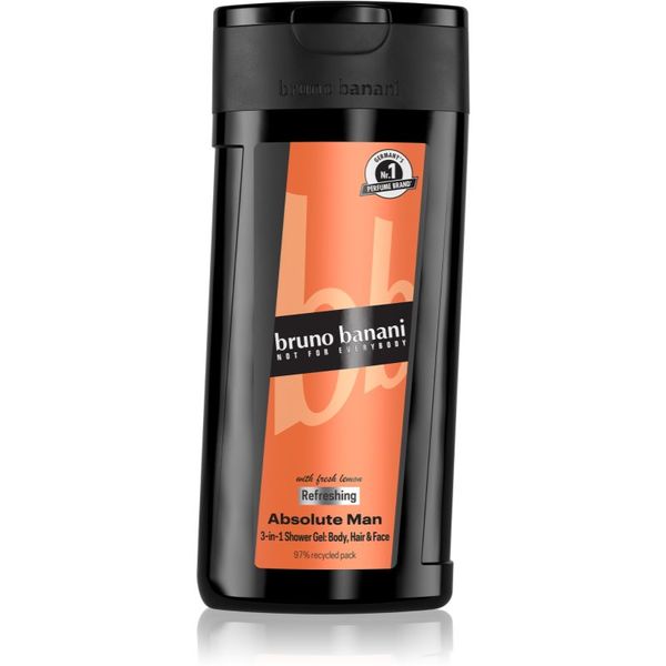 Bruno Banani Bruno Banani Absolute Man osvežujoč gel za prhanje 3v1 za moške 250 ml