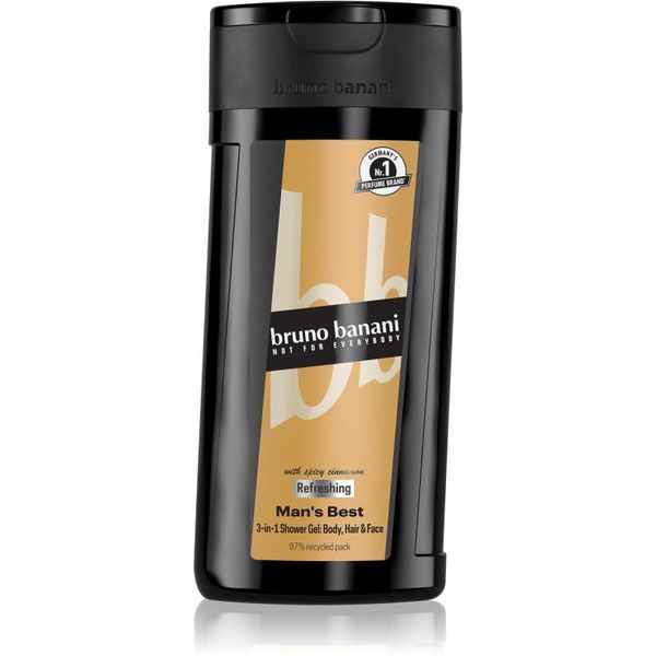 Bruno Banani Bruno Banani Man's Best osvežujoč gel za prhanje 3v1 za moške 250 ml