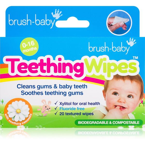 Brush Baby Brush Baby Applemint robčki za zobe za otroke 20 kos