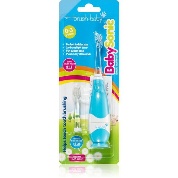 Brush Baby Brush Baby BabySonic električna zobna ščetka za otroke 0 – 36 mesecev Blue 1 kos