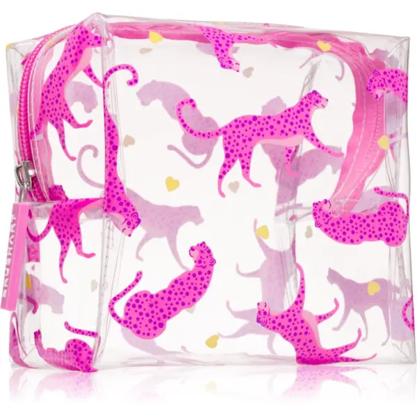 BrushArt BrushArt Accessories Transparent cosmetic bag prozorna kozmetična torbica Cheetah in love 15 x 14 x 9 cm 1 kos