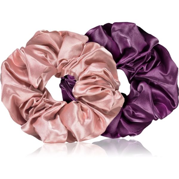 BrushArt BrushArt Hair Large satin scrunchie set elastike za lase Pink & Violet