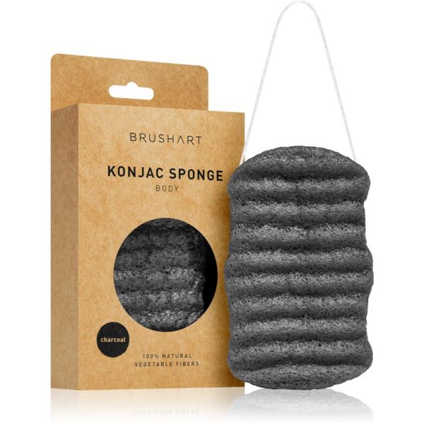 BrushArt BrushArt Home Salon Konjac sponge nežna eksfoliacijska gobica za telo Charcoal 1 kos