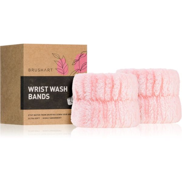 BrushArt BrushArt Home Salon Wrist wash bands zapestnice proti brizganju vode pri umivanju obraza Pink 2 kos