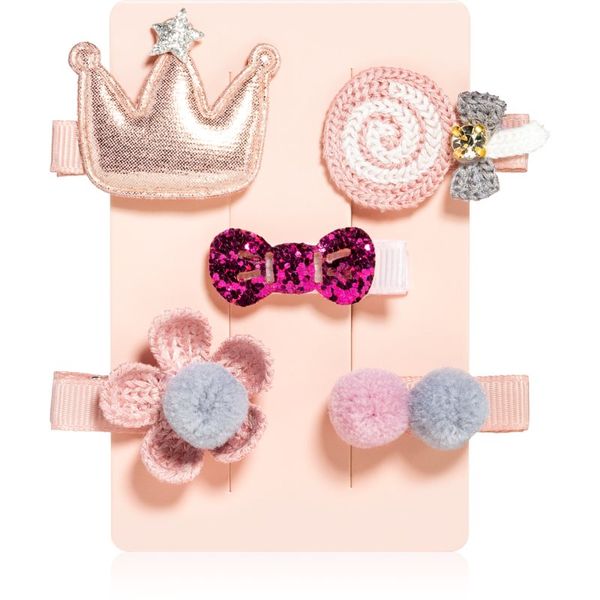 BrushArt BrushArt KIDS Little princess hair clip set sponke za lase Pink