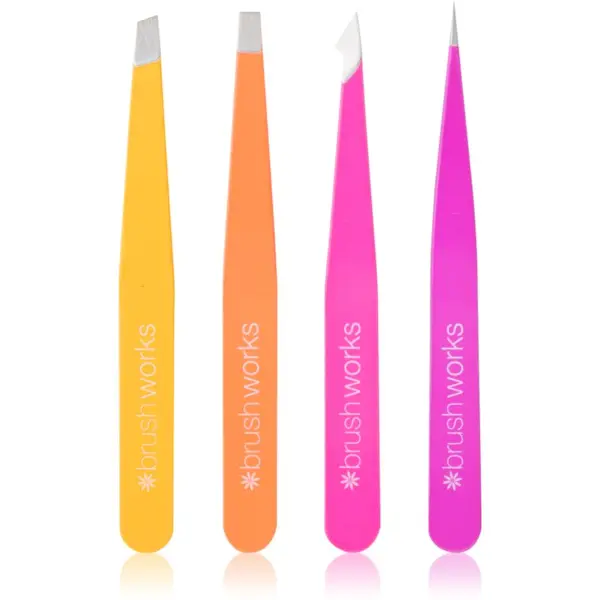 Brushworks Brushworks Combination Tweezer Set set pincet za obrvi vrsta Brights 4 kos