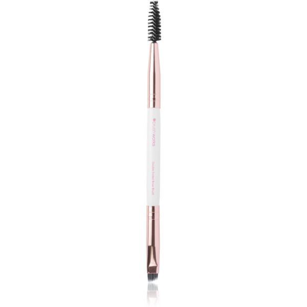 Brushworks Brushworks Double Ended Brow Brush čopič za oblikovanje obrvi s krtačko 1 kos