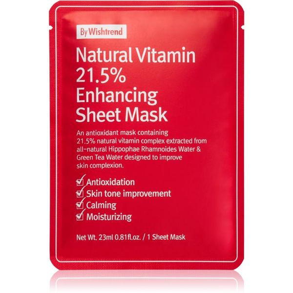 By Wishtrend By Wishtrend Natural Vitamin krepilna maska iz platna 23 ml