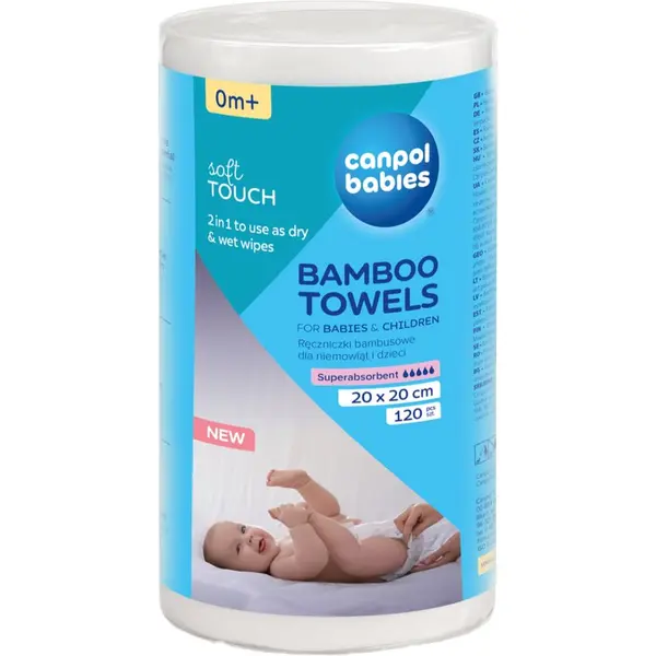 Canpol babies Canpol babies Bamboo Towels brisače za enkratno uporabo 0m+ 20x20 cm 120 kos