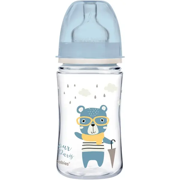 Canpol babies Canpol babies Bonjour Paris steklenička za dojenčke 3m+ Blue 240 ml