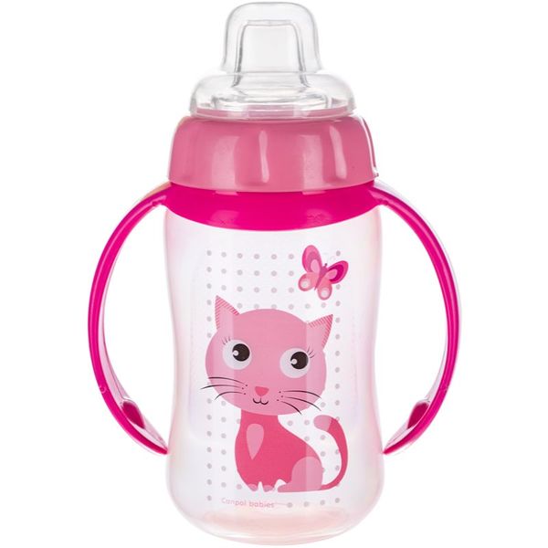 Canpol Babies Canpol babies Cute Animals otroški lonček z ročaji 6m+ Cat 320 ml