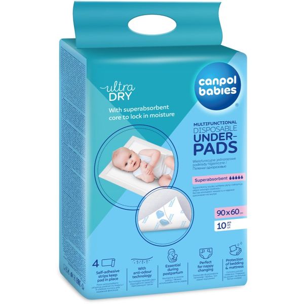 Canpol Babies Canpol babies Disposable Underpads previjalne podloge za enkratno uporabo Super Absorbent 10 kos