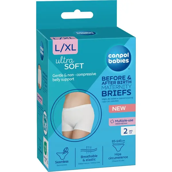 Canpol babies Canpol babies Maternity Briefs nosečniške in poporodne hlačke 2 v 1 velikost L/XL 2 kos