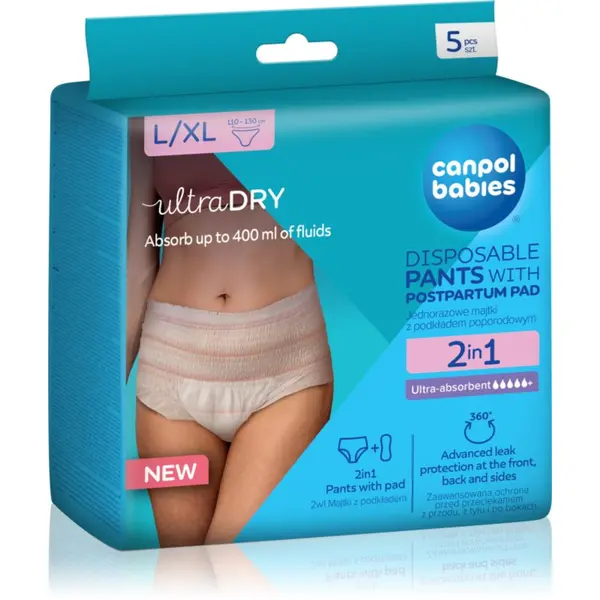 Canpol babies Canpol babies Pants With Postpartum Pad poporodne spodnjice za enkratno uporabo 2v1 L/XL 5 kos