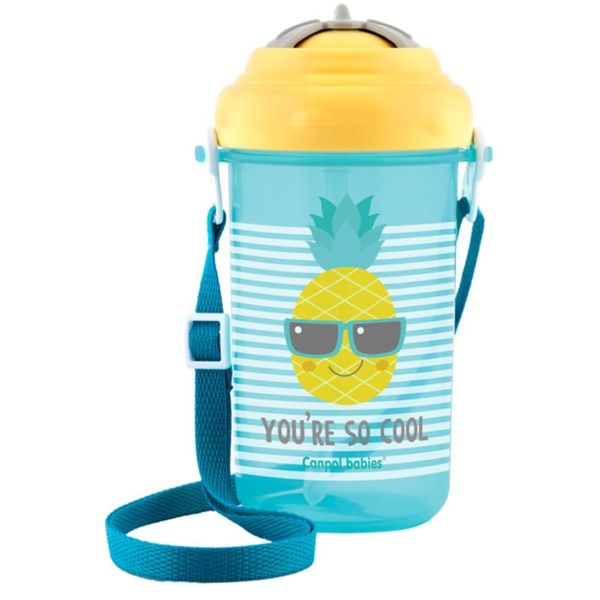 Canpol Babies canpol babies So Cool Bottle steklenička za otroke s slamico Ananas 12m+ 400 ml