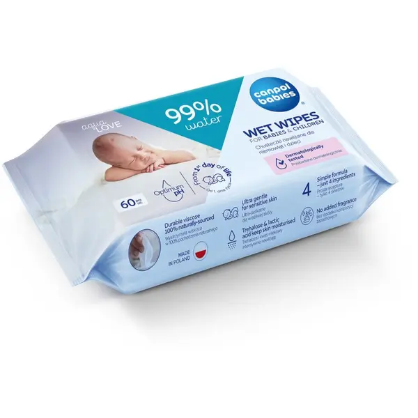 Canpol babies Canpol babies Wet Wipes 99% Water otroški nežni vlažni robčki 60 kos
