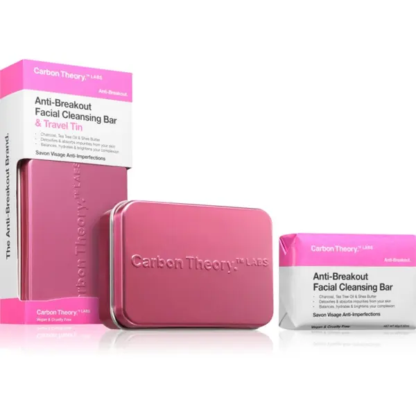 Carbon Theory Carbon Theory Anti-Breakout Facial Cleansing Bar čistilno milo za obraz proti nepravilnostim na aknasti koži 80 g