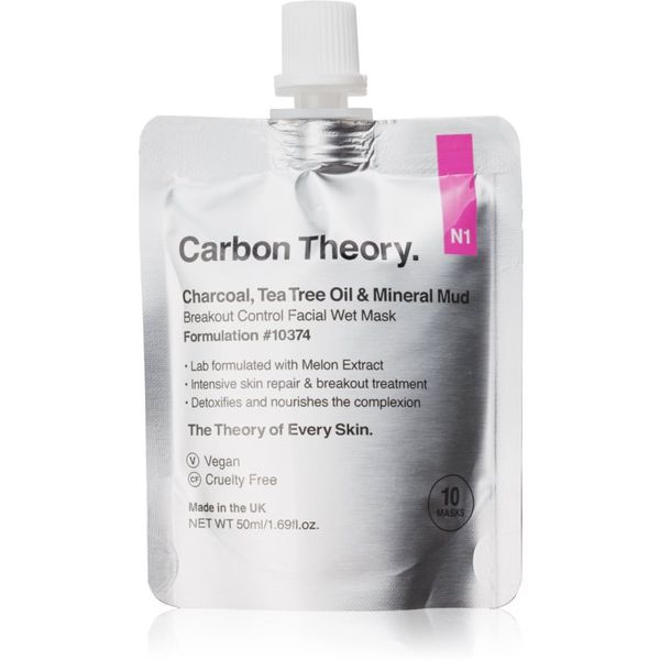 Carbon Theory Carbon Theory Charcoal, Tea Tree Oil & Mineral Mud intenzivna regeneracijska maska za problematično kožo, akne 50 ml