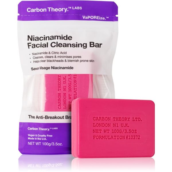 Carbon Theory Carbon Theory Facial Cleansing Bar Niacinamide čistilno milo za obraz Pink 100 g