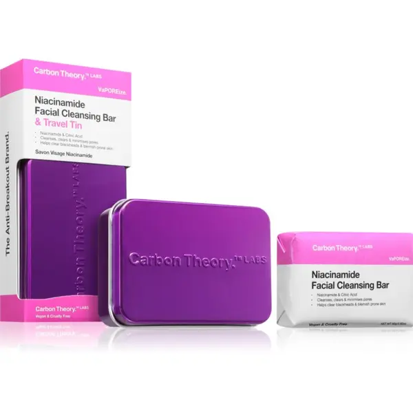Carbon Theory Carbon Theory Vaporeize Facial Cleansing Bar čistilno milo za obraz z niacinamidom 80 g