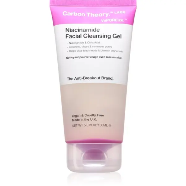 Carbon Theory Carbon Theory Vaporeize Niacinamide Cleansing Gel globoko čistilni gel z niacinamidom 150 ml