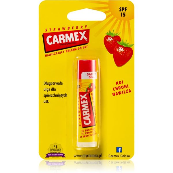 Carmex Carmex Strawberry vlažilni balzam za ustnice v paličici SPF 15 4.25 g