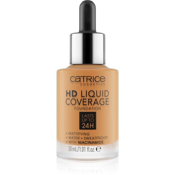 Catrice Catrice HD Liquid Coverage Foundation vodoodporni tekoči puder z mat učinkom odtenek 066 Warm Toffee 30 ml