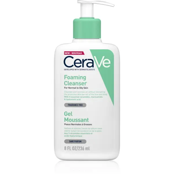 CeraVe CeraVe Cleansers Foaming Cleanser čistilni penasti gel za normalno do mastno kožo 236 ml
