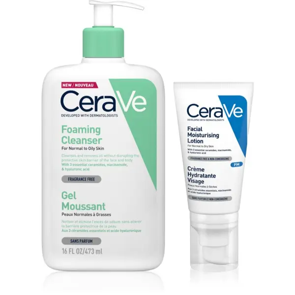 CeraVe CeraVe Cleansers Foaming Cleanser set za normalno do mastno kožo