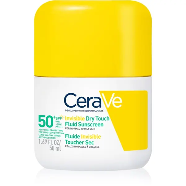 CeraVe CeraVe Invisible Dry Touch Fluid SPF 50+ zaščitni fluid z mat učinkom SPF 50+ 50 ml