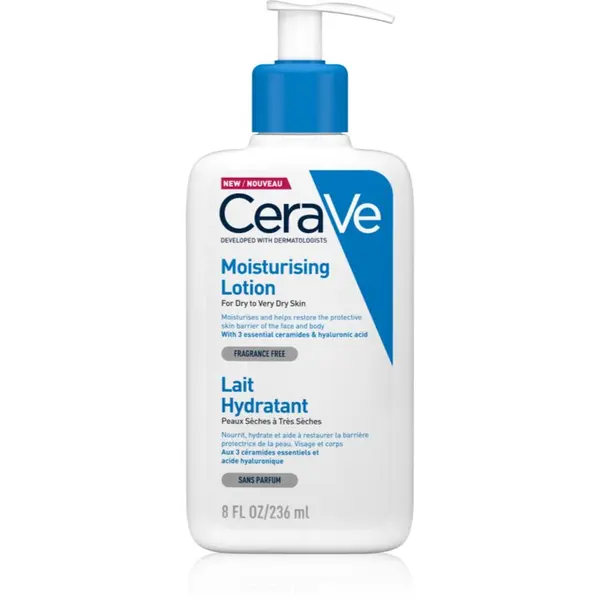 CeraVe CeraVe Moisturizers Lotion vlažilno mleko za obraz in telo za suho do zelo suho kožo 236 ml