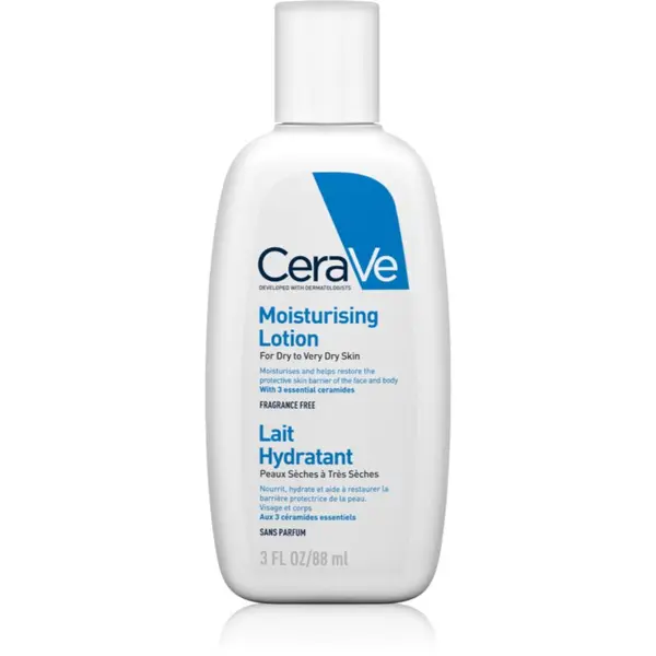 CeraVe CeraVe Moisturizers Lotion vlažilno mleko za obraz in telo za suho do zelo suho kožo 88 ml
