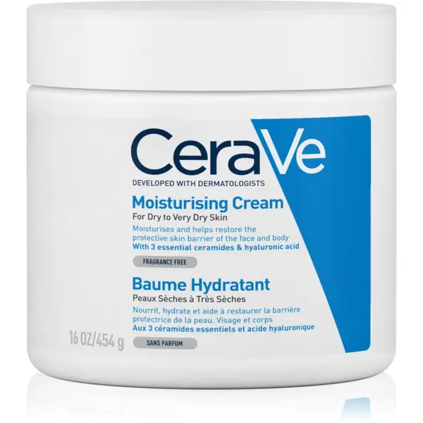 CeraVe CeraVe Moisturizers vlažilna krema za obraz in telo za suho do zelo suho kožo 454 g
