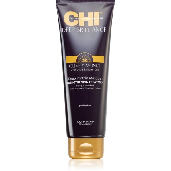 CHI CHI Brilliance Strengthening Treatment krepilna maska za oslabljene, poškodovane lase in razcepljene konice z oljčnim oljem 237 ml