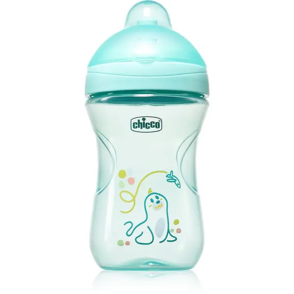 Chicco Chicco Advanced Cup 12m+ otroški lonček s slamico Teal 266 ml