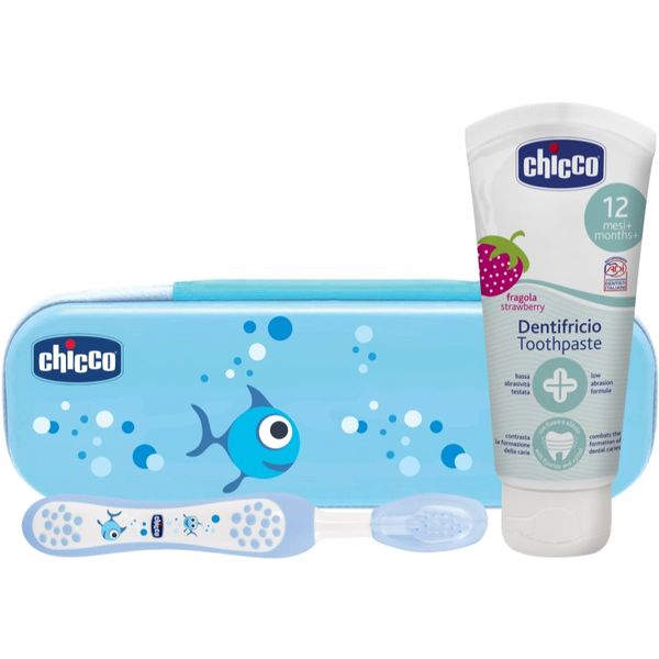 Chicco Chicco Always Smiling Blue set zobne nege Strawberry(za otroke)