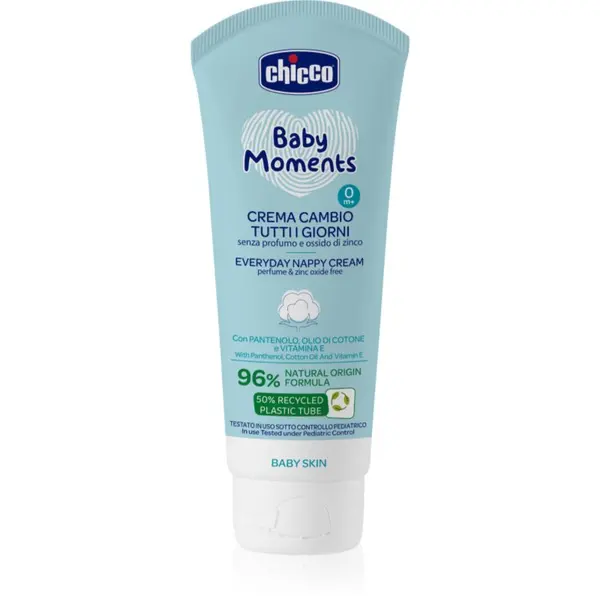 Chicco Chicco Baby Moments Everyday Nappy Cream krema za vsakodnevno nego ritke brez dišav 100 ml